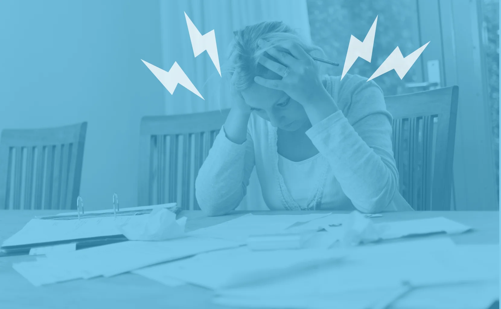 Woman stressed by vet bills.